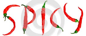 Red hot spicy peppers photo