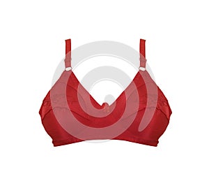 Red hot woman bra on white background for sexy girl