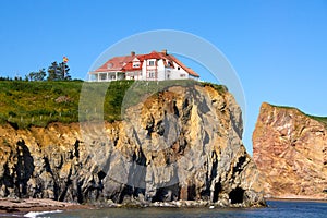 The Red House on cliff photo