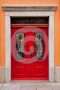 Red house door