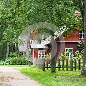 Red House in the Forest photo