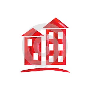 Red houses icon