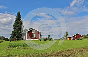 Red houses in Norrbotten