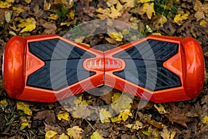 The red hoverboard a top view