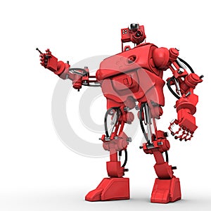 Red humanoid robot