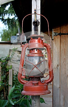 Red Hurricane Lamp