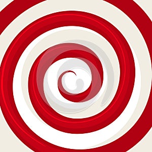 Red Hypnosis Spiral Pattern. Optical illusion.