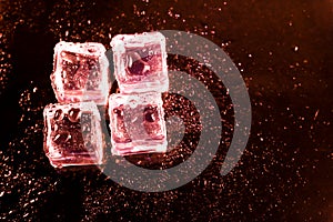 Red ice cubes