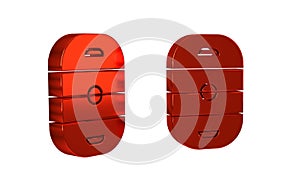 Red Ice hockey rink icon isolated on transparent background. Hockey arena.