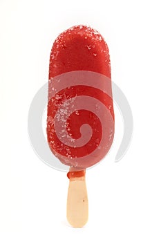 Red ice lolly over white