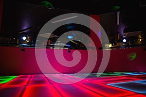 Red illuminated disco dance floor