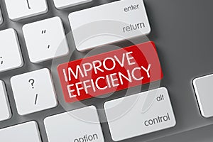 Red Improve Efficiency Key on Keyboard. 3D. photo
