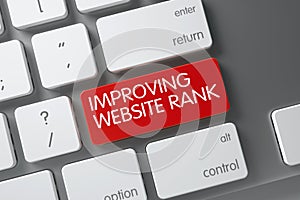 Red Improving Website Rank Key on Keyboard. 3D. photo