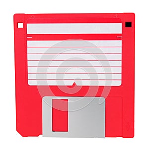 Red 3.5 inch floppy disk