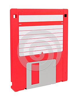 Red 3.5 inch floppy disk