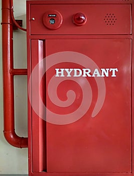 Red  indoor Hydrant box for safety