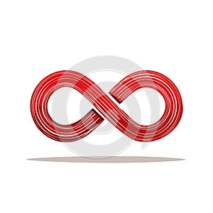 Red Infinity Symbol Abstract Brush Stroke Design Endless Loop Concept