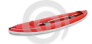 Red inflatable kayak