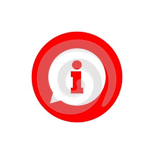 red Information sign icon. Info speech bubble symbol