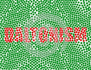 Red inscription on a green background. daltonism