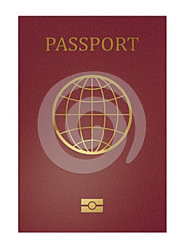 Red international passport front cover