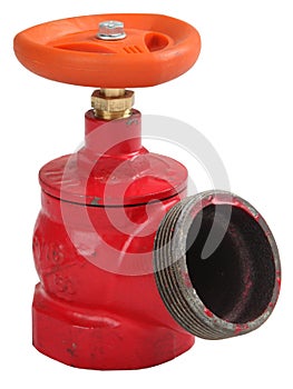 Red iron oblique indoor fire hydrant valve with external thread