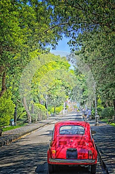 Red Italian runabout