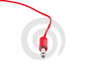 Red jackplug isolated on white
