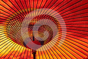 Red Japanese parasol