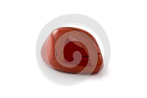 Red jasper gem white background