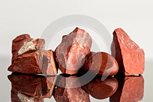 Red Jasper, uncut and polished, crystal Healing photo