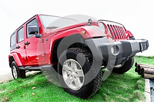 Red jeep