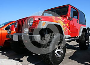 Red jeep