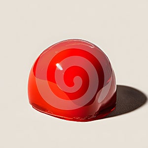 red jello on white background