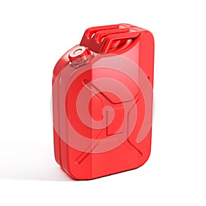 Red jerrycan on white background 3d illustration