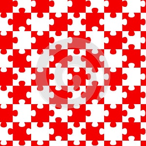 Red Jigsaw Puzzle Pieces Seamless Background