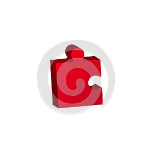 Red jigsaw puzzle vector icon