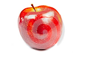 Red juicy ripe fresh apples isolated on a white background