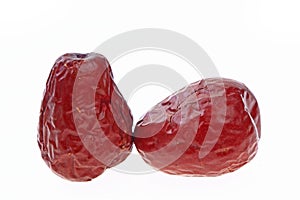 Red jujube is on a white background