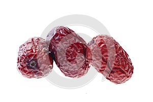 Red jujube is on a white background