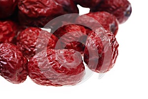 Red jujube is on a white background