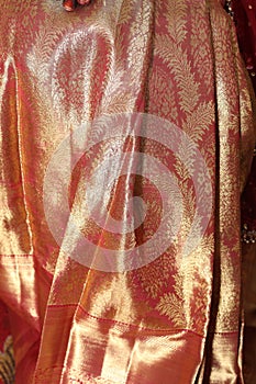 red kanchipuram silk saree