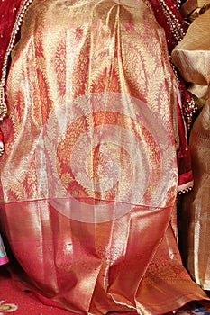 red kanchipuram silk saree