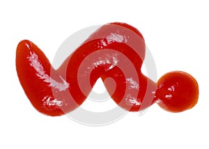 Red ketchup splashes isolated