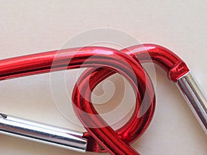 red keyring hook with copy space