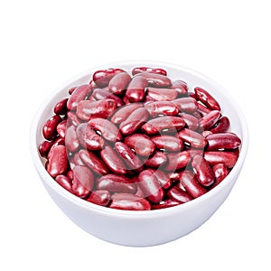 Red kidney beans in a dish in perspective