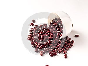 Red kidney beans isolated with white background stock image.