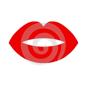 Red kiss lip icon -