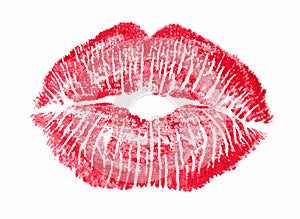 Red kiss lips vectorized illustration photo