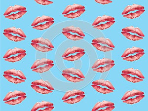 Red kisser lips background